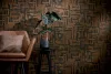 Black, elegáns absztrakt textil mintás bronz és csokibarna design tapéta  78204-6