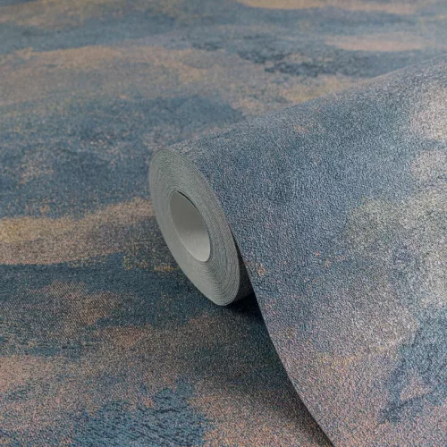  Texture Art absztrakt hullámmintás kék-rosegold tapéta 78656-1