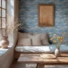  Texture Art absztrakt hullámmintás kék-rosegold tapéta 78656-1