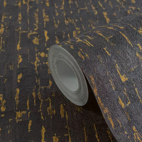 Black fekete alapon, modern arany mintás tapéta  78666-7