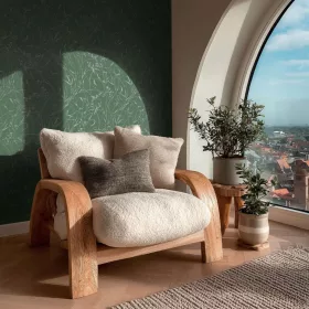   Vibes & Styles 79004-5 zöld/ezüstmetál, stilizált levélmintás vlies tapéta