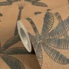 79163-3 Cuba 2 terra, szabályos, stilizált pálma mintás vlies tapéta