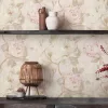  Pint Walls krém-rózsaszín romantikus rózsa és bazsarózsa mintás vlies tapéta 79167-1