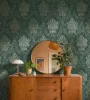 Modern klasszikus ornamentika, zöld-arany, fémes hatású, textilmintás vlies tapéta  79228-2  TheTrendSpectrum tapéta kollekció