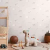 Kids Studio világosszürke alapon szürke-barna színű dinoszaurusz mintás tapéta 79257-1