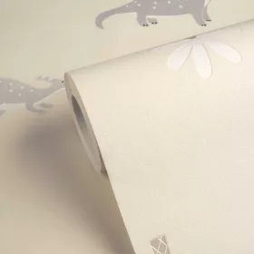   Kids Studio bézs alapon szürke dinoszaurusz mintás tapéta 79257-3