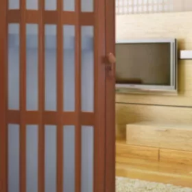 Üvegkazettás harmonika ajtó cseresznye