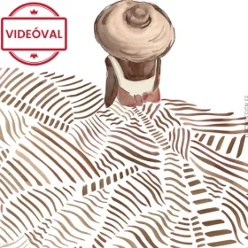 Leyla minimalista kalapos hölgy  akvarell poszter 81643