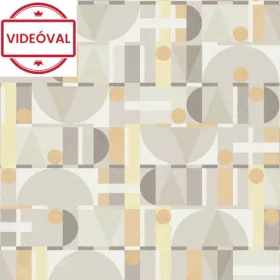 Leyla szürke - sárga geometriai mintás tapéta 81646