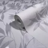 Mona skandináv stílusú finoman ívelő levélmintás fehér-szürke tapéta tapéta 82460