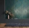 Mona  lágyan ívelő hullámos türkizkék-arany tapéta 82477