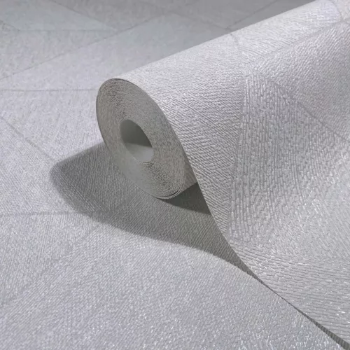 Naomi geometriai mintás szövött hatású  gyöngyházfehér tapéta 82545