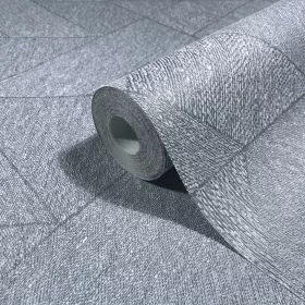   Naomi geometriai mintás szövött hatású  szürkésbarna/fehér tapéta 82547