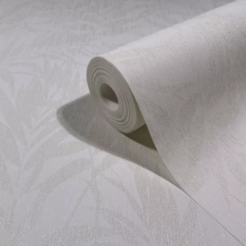 Szürkésdrapp modern levélmintás PIA tapéta 82590