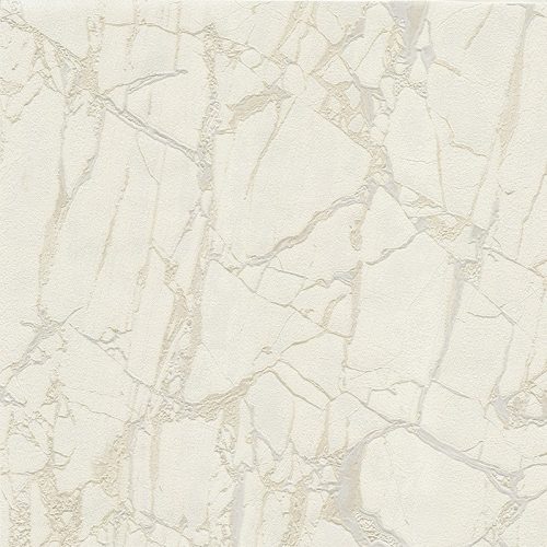 Bézs-ezüstösen fénylő repedezett hatású márvány mintás olasz luxus tapéta 84606