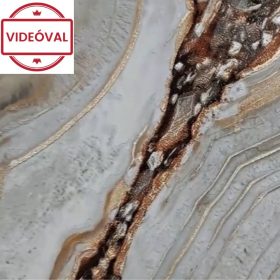   Különleges narancsos árnyalatokkal tarkított szemcsés márvány mintás olasz luxus tapéta 84651