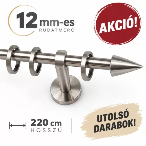 12 mm Inox komplett karnis, AKCIÓS 220cm