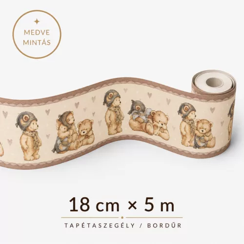 Maci mintás gyerekszobai bordűr  5m