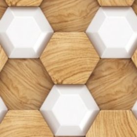   100centiméter széles 3D hatású hatszög mintás luxus tapéta 88281-1