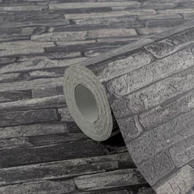 Wood'n stone szürke keskeny kőmintás tapéta 9142-24