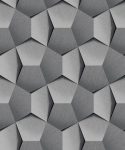 Szürke-ezüst modern 3D geometria mintás tapéta A54601