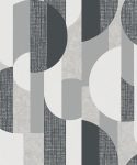  Szürke-törtfehér-fekete absztrakt geometria mintás tapéta A56302