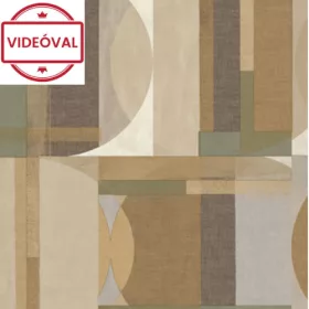   Arcadia barna-szürke-zöld retro geometriai mintás tapéta A64903