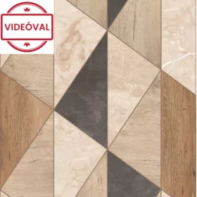   Arcadia barna-fekete-arany-bézs fa és márvány geometriai mintás tapéta A65103