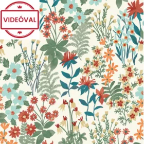   Arcadia fehér alapon apró színes virág mintás tapéta A70902