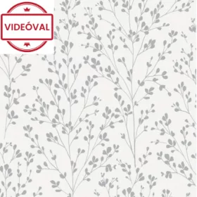 Omura fehér alapon ezüst levél mintás tapéta A71402