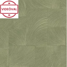 Omura zöld kockás, hullámos mintás tapéta A71503