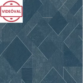   Omura kék alapon ezüst csillámos geometriai mintás tapéta A72002