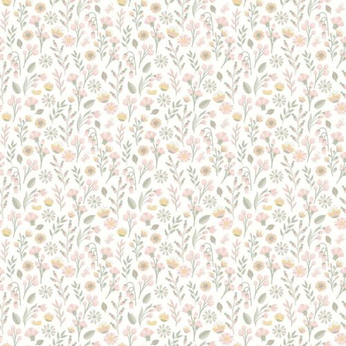 Sweet Dreams Gyerekszobai fehér-rózsaszín virágos tapéta A830203