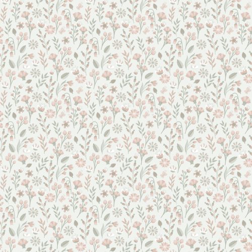 Sweet Dreams Gyerekszobai zöld-mályva virágos tapéta A83224