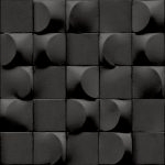   Sötétszürke-fekete modern 3D-geometria  mintás tapéta AF24521