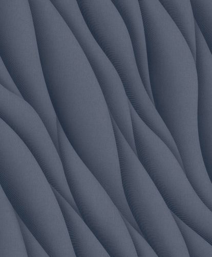 Kék-szürke árnyalatú 3D hullám mintás tapéta AF24532