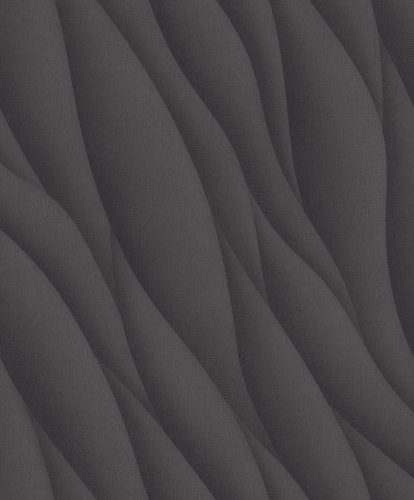 Sötétszürke-antracit  árnyalatú 3D hullám mintás tapéta AF24534