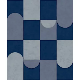   Kék-szürke árnyalatú  modern 3D geometria mintás tapéta AF24552