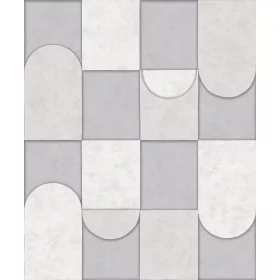   Világosszürke-szürke modern 3D geometria mintás tapéta AF24553