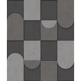 Szürke-barna modern 3D geometria mintás tapéta AF24554