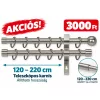 Matt króm színű komplett dupla, állítható karnis, AKCIÓS 120-220cm