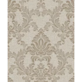   Venezia II.  barokkos mintás - textilhatású szürkésbézs-fémes ezüst-arany színű tapéta B91907