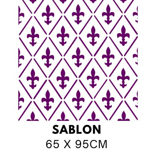 Francia liliom rombusz mintás festősablon 5071