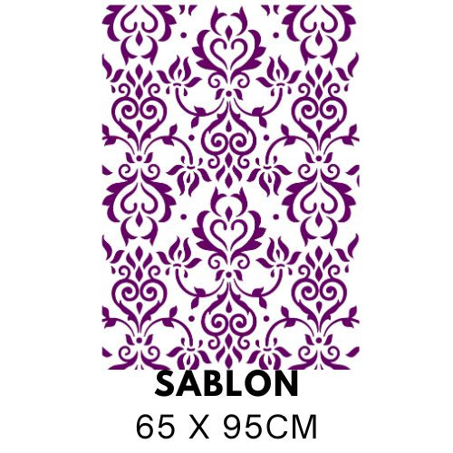 Barokk damaszt mintás festősablon 5084