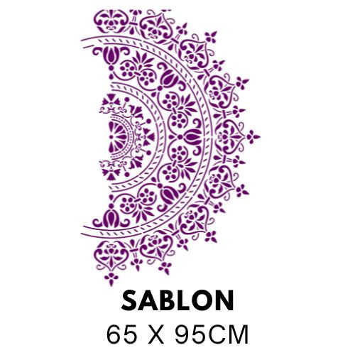 Félkör alakú, részletgazdag mandala sablon BS5110