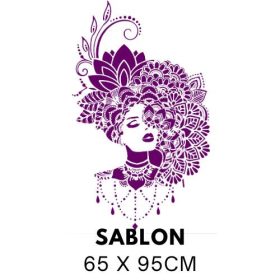 Női portré mandalával sablon 5274