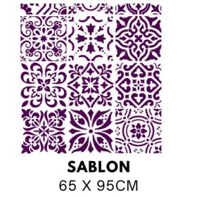 Francia liliom rombusz mintás festősablon 5428