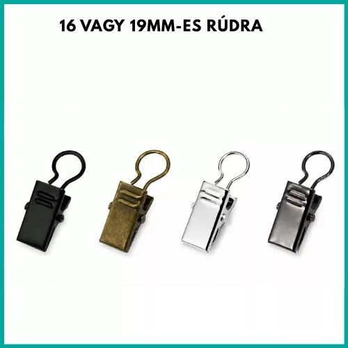 Függönycsipesz 16-19mm-es rúdra több színben