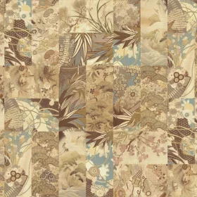   Patchwork mintás barna/kék dekor tapéta 73731  Időtálló elegancia a falon