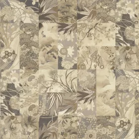   Patchwork mintás barna/szürke dekor tapéta 73735  Időtálló elegancia a falon